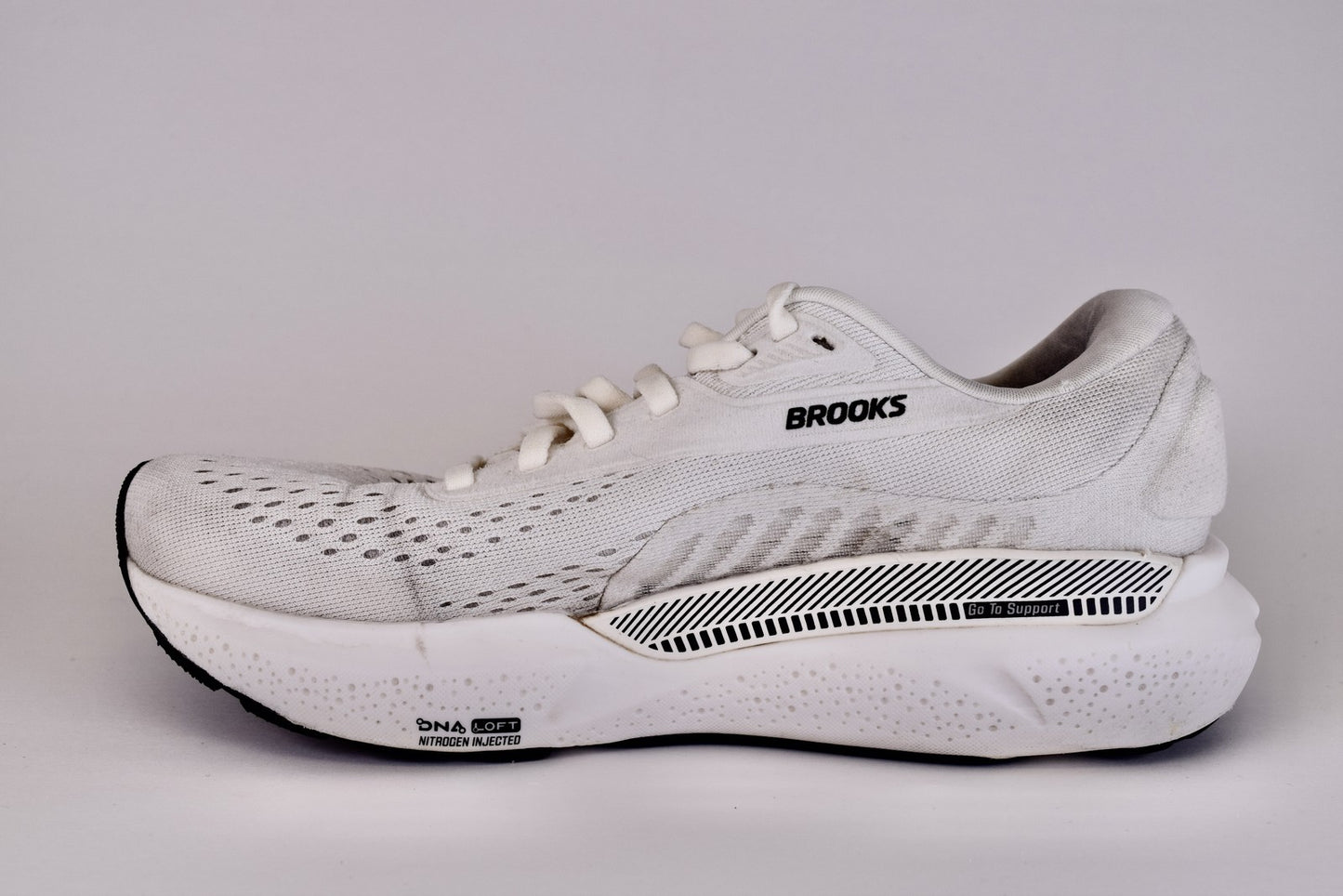 Brooks Women Adrenaline GTS 24 1204261B137 White Running Shoes Sneakers Size 7 B