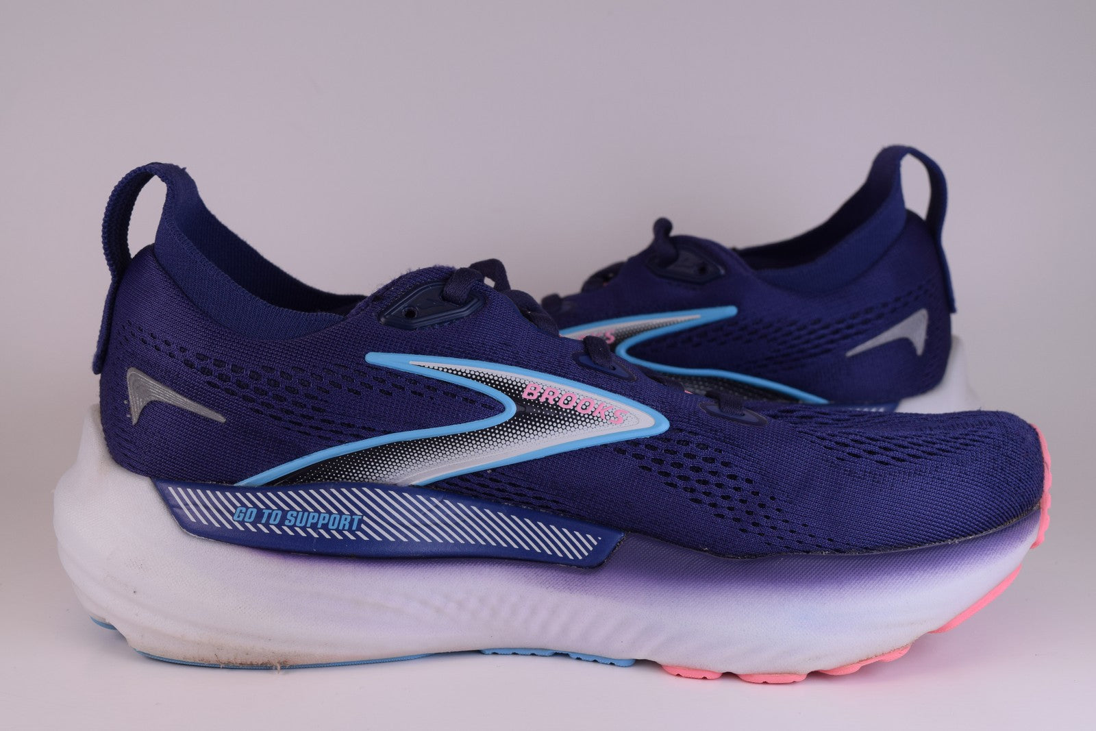 Brooks Women Glycerin GTS 22 1204351B429 Blue Running Shoes Sneakers Size 7.5 B