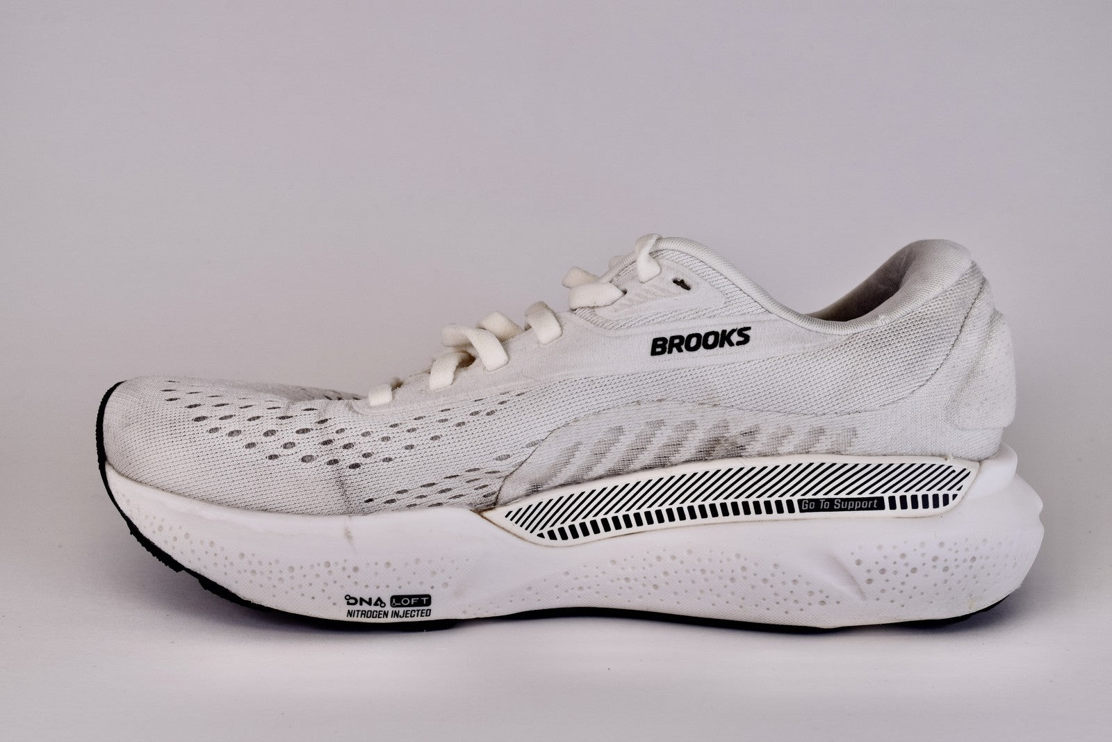 Brooks Women Adrenaline GTS 24 1204261B137 White Running Shoes Sneakers Size 7 B